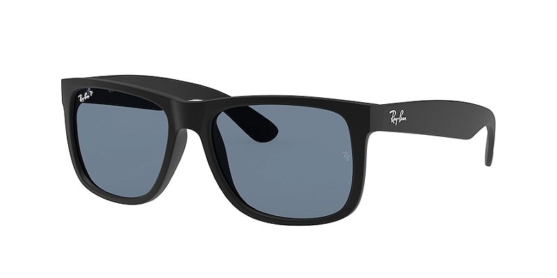 Óculos de Sol Ray-Ban Justin RB4165L 622/2V Preto Lente Azul Polarizada