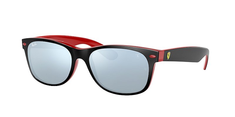 Ray-Ban Ferrari RB2132M-55-F63830 Preto &Vermelho Lente Verde
