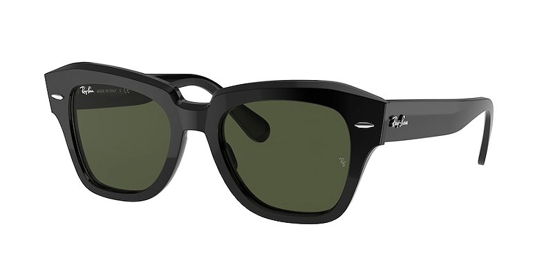 Ray-Ban State Street RB2186 901/31 Preto Lente Verde
