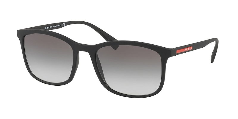 Prada Linea Rossa Lifestyle PS01TS-56-DG00A7 Preto Lente Cinza degradê