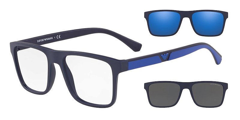 Óculos de Sol Emporio Armani EA4115-54-57591W Azul +2 Clip-On