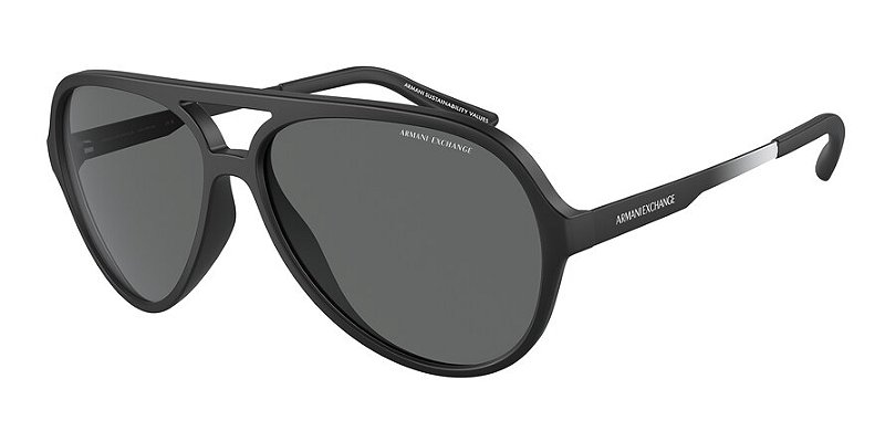 Armani Exchange AX4133S-60-807887 Preto Lente Cinza -escuro