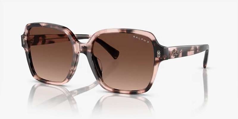 Ralph RA5304U-57-6058T5 Havana Rosa brilhante Lente Marrom degradê Polarizado