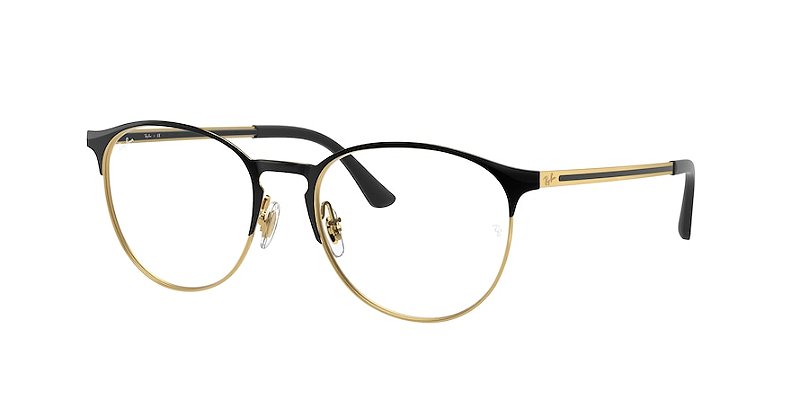Óculos de Grau Ray-Ban RX6375-53-2890 Preto sobre ouro