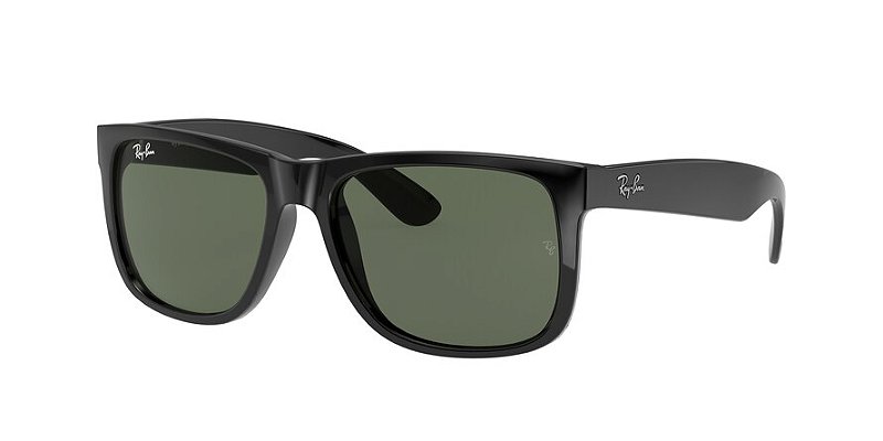 Ray-Ban Justin RB4165L-55-601/71 Preto Lente Verde Classic G-15