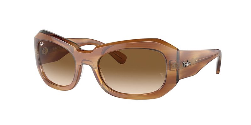Ray-Ban Beate RB2212-56-140351 Marrom Listrado Lente Marrom degradê