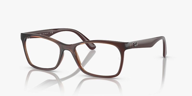 Óculos de Grau Ray-Ban RX7202L-53-8244 Marrom translúcido