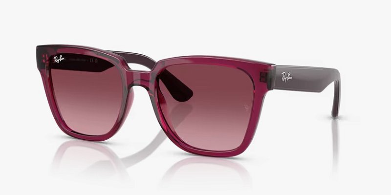 Óculos de Sol Ray-Ban RB4437L-55-65668H Borgonha translúcido Lentes Violeta degradê