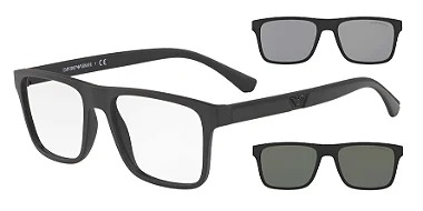 Emporio Armani EA4115-52-58011W Preto +2Clip-On