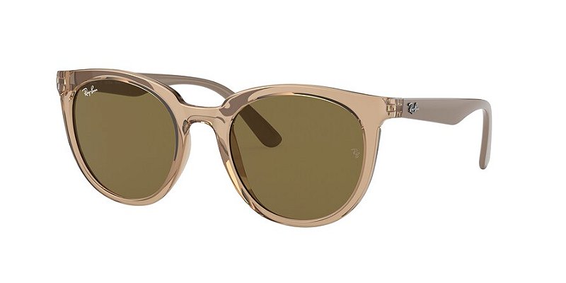 Oculos de Sol Ray-Ban RB4383L-53-662773 Bege Lente Marrom