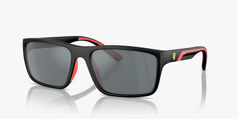 Óculos de Sol Ferrari Scuderia  FZ6003U-59-504/6G Preto/Rosso Lente Cinza espelhado