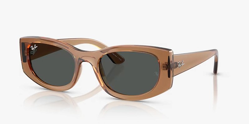 Óculos de Sol Ray-Ban RB4446L-54-678487 Caramelo translúcido Lente Cinza total