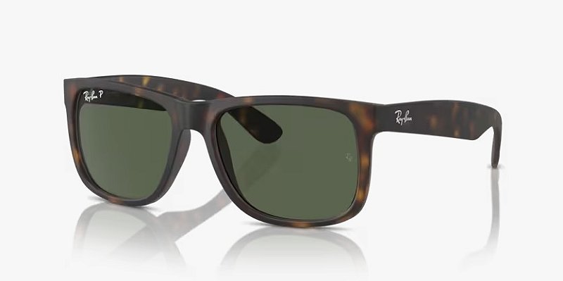 Óculos de Sol Ray-Ban Justin RB4165-55-865/9A Havana Emborrachado Lentes Verde Polarizadosic G-15