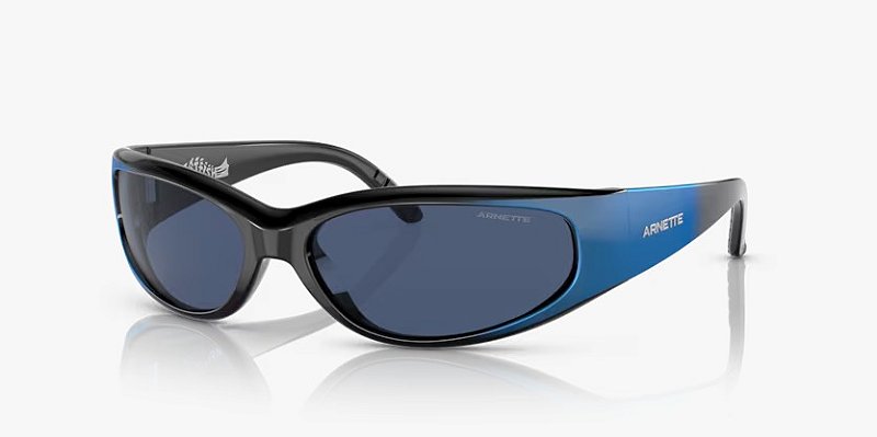 Óculos de Sol Arnette Catfish AN4302-62-281880 Preto degradê Azul metálico lentes Azul-escuro