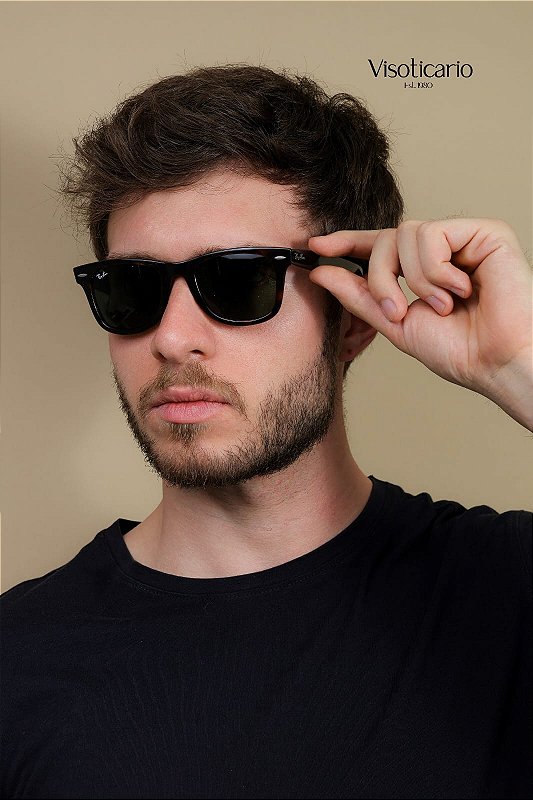 Óculos de Sol Ray-Ban Wayfarer Ease RB4340-50-710 Havana Claro Lente Verde G15