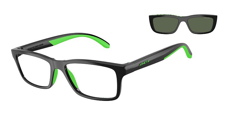 Óculos de Sol Arnette Graf AN4356-54-27531W Preto/Gekko Verde+Clip-On