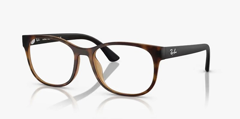 Óculos de Grau Ray-Ban RX7253L-55-8350 Havana escuro fosco