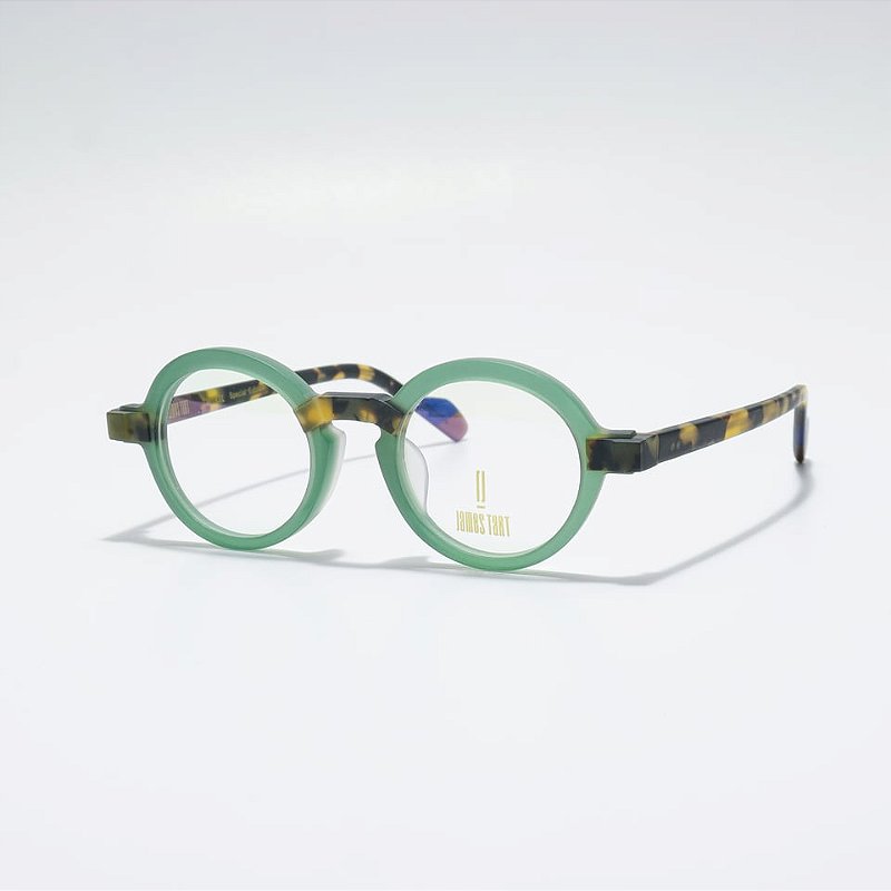 Oculos de Grau Retrô JamesTart JT373-44-22H Verde hastes Havana