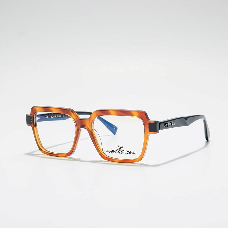 Óculos de Grau John-John JN0033-52-C2 Demi-blond hastes Azul-marinho