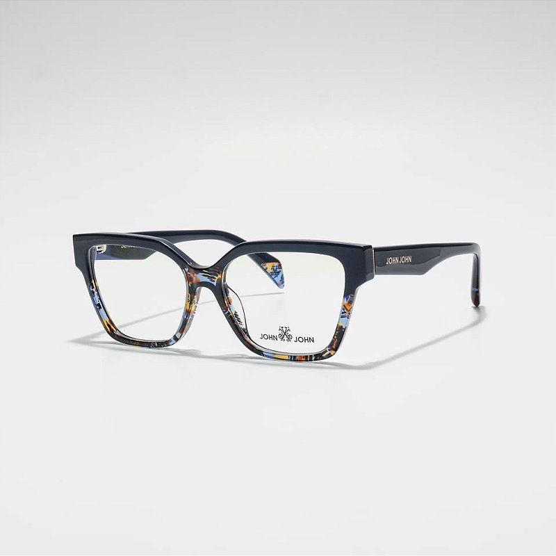 Óculos de Grau John-John JN0009-55-C3 Demi-azul hastes Azul-escuro