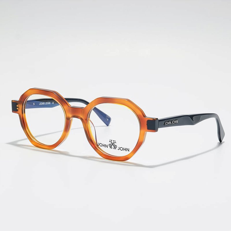 Óculos de Grau John-John JN0032-48-C2 Demi-blond hastes Azul-escuro