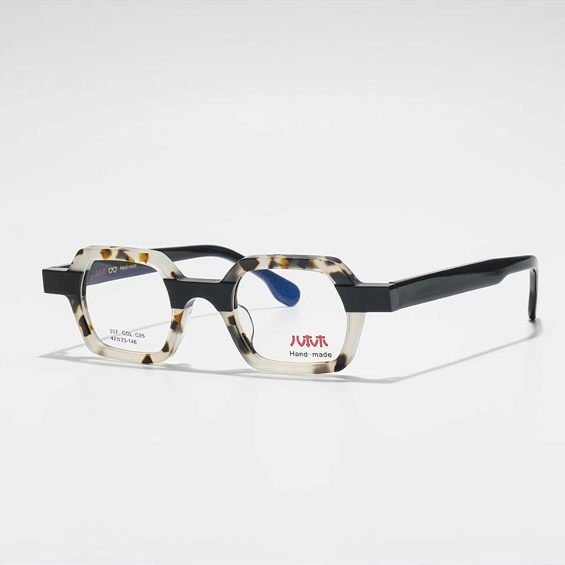 Oculos de Grau Retrô James Tart JT207-42-23C05 Tartaruga cinza hastes Preto