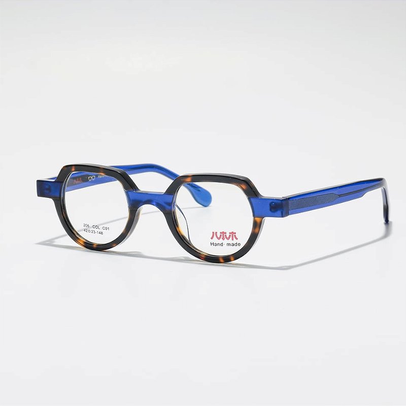 Oculos de Grau Retrô James Tart JT206-42-23C01 Havana hastes Azul
