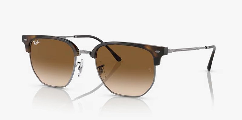 Óculos de Sol Ray-Ban New Clubmaster RB4416-51-710/53 Tartaruga sobre Chumbo Lente Marrom