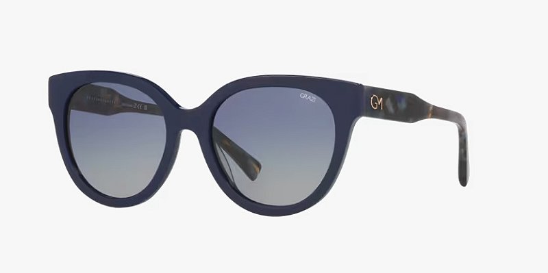 Óculos de sol Grazi GZ4067-54-M647 Azul sólido lentes Azul-escuro degradê Cinza-claro