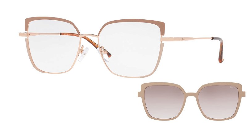 Óculos de sol Grazi GZ2020-53-N489 Marrom-claro brilhante -1 Clip-on