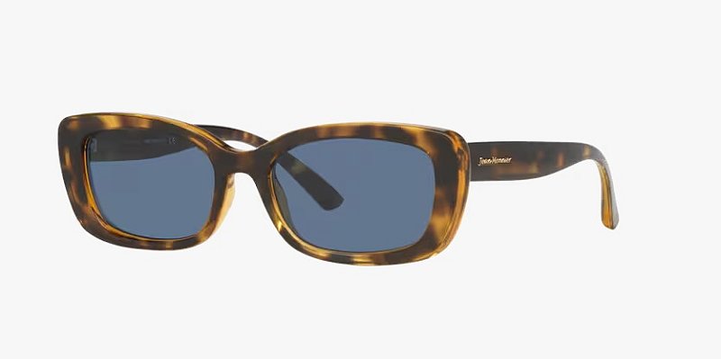 Óculos de sol Jean Monnier J84169-54-M675 Havana lentes Azul total