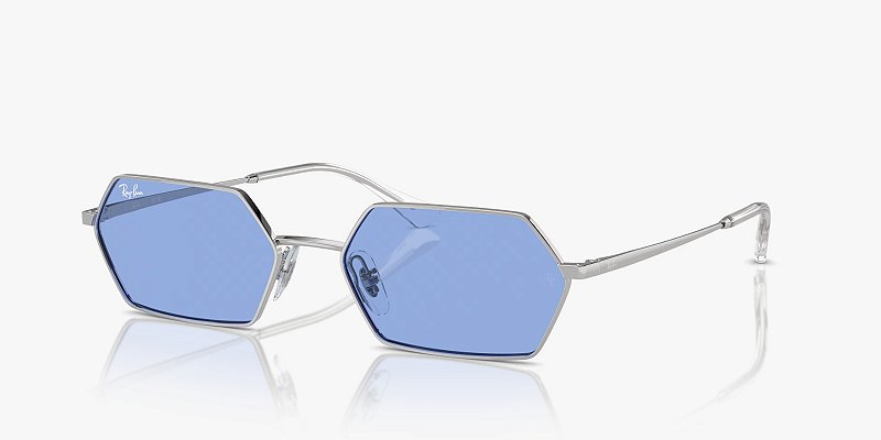 Óculos de sol Ray-Ban Yevi RB3728-58-003/80 Prata lentes Azul