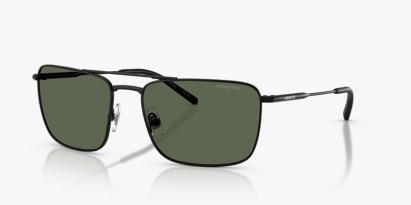 Óculos de Sol Arnette Boulevardier AN3088-59-737/71 Preto fosco lentes Verde-escuro