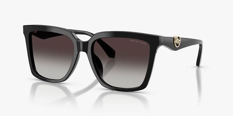 Óculos de Sol Michael Kors Menaggio MK2256U-55-30058G Preto lentes Cinza-claro degradê