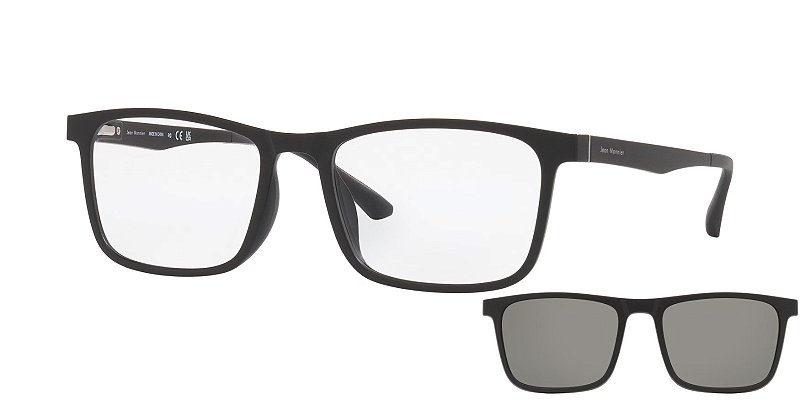 Óculos Clip Jean Monnier Clip J84177-55-N495 Preto fosco +Clip-On