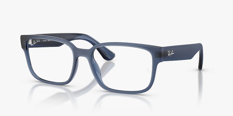 Óculos de Grau Ray-Ban RX7262L-57-5803 Azul-escuro translúcido fosco