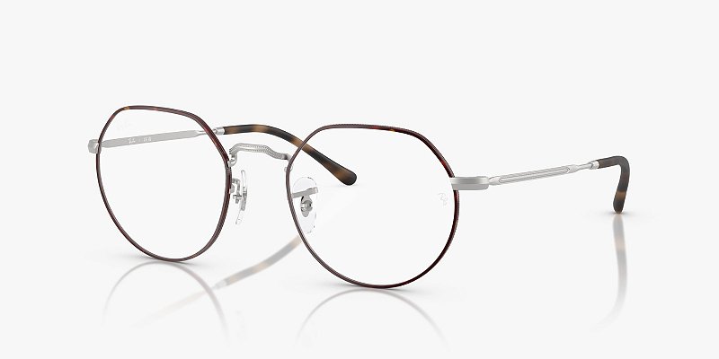 Óculos de Grau Ray-Ban Jack RX6465-51-3194 Havana fosco sobre prata fosca