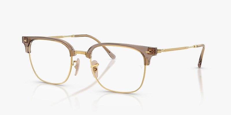 Óculos de Grau Ray-Ban New Clubmaster RX7216-51-8471 Bege sobre Ouro