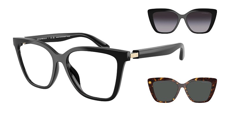Óculos de Grau Clip Emporio Armani EA4254U-54-50171W Preto brilhante