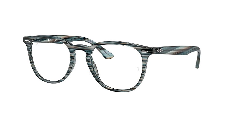 Óculos de Grau Ray-Ban RX7159-52-5750 Azul listrado cinza