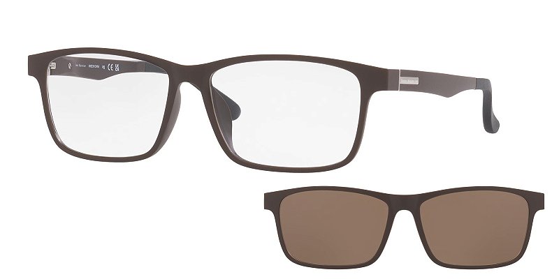 Óculos de Grau Jean Monnier com Clip J84179-56-N656 Marrom-escuro