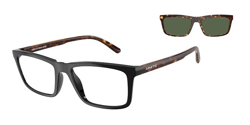 Óculos de Grau Clip Arnette Hypno 2.0 AN4333-55-27701W Preto e Havana