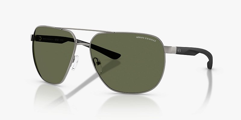 Óculos de Sol Armani Exchange Chumbo lente Verde-escuro polarizada AR-interno (AX2047S)