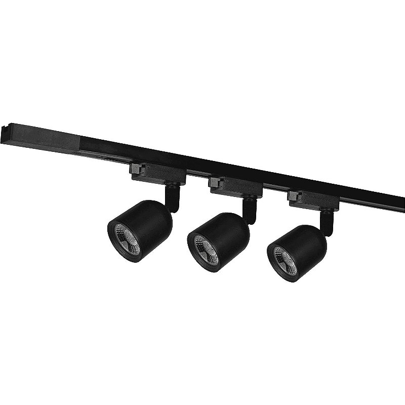 Kit Trilho Led com 3 Spots 7W Luz Branca 6500k Elegance Avant Ponto