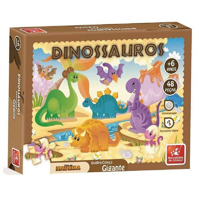 JOGO QUEBRA-CABEÇA 48 PEÇAS DINOSSAURO - Karoane