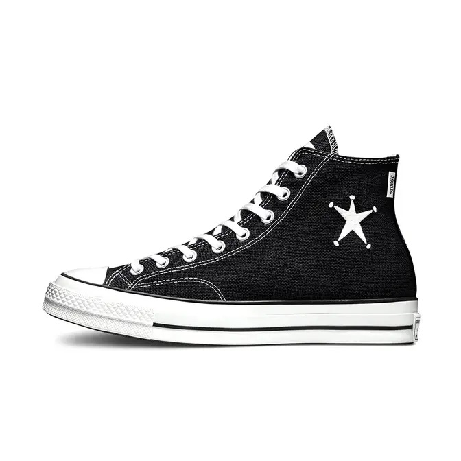 B*p様 stussy Converse CHUCK70HI TÊNIS STUSSY X CONVERSE CHUCK 70 BLACK (COMPLETO) - mercadohype