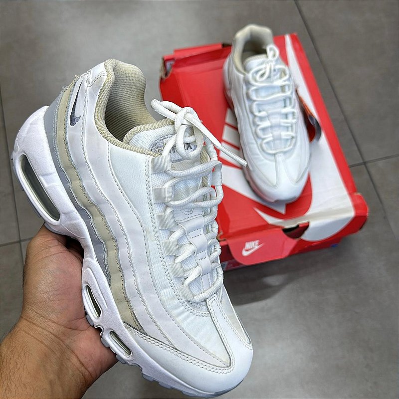 TÊNIS NIKE AIR MAX 95 WHITE BEIGE GREY (COMPLETO) - mercadohype