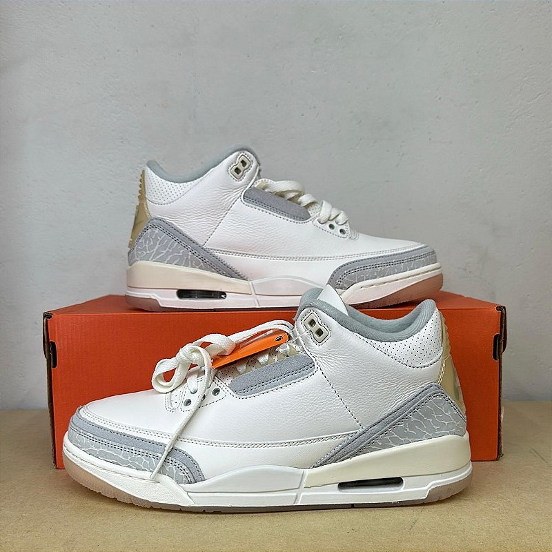 TÊNIS AIR JORDAN 3 CRAFT IVORY (COMPLETO) - mercadohype