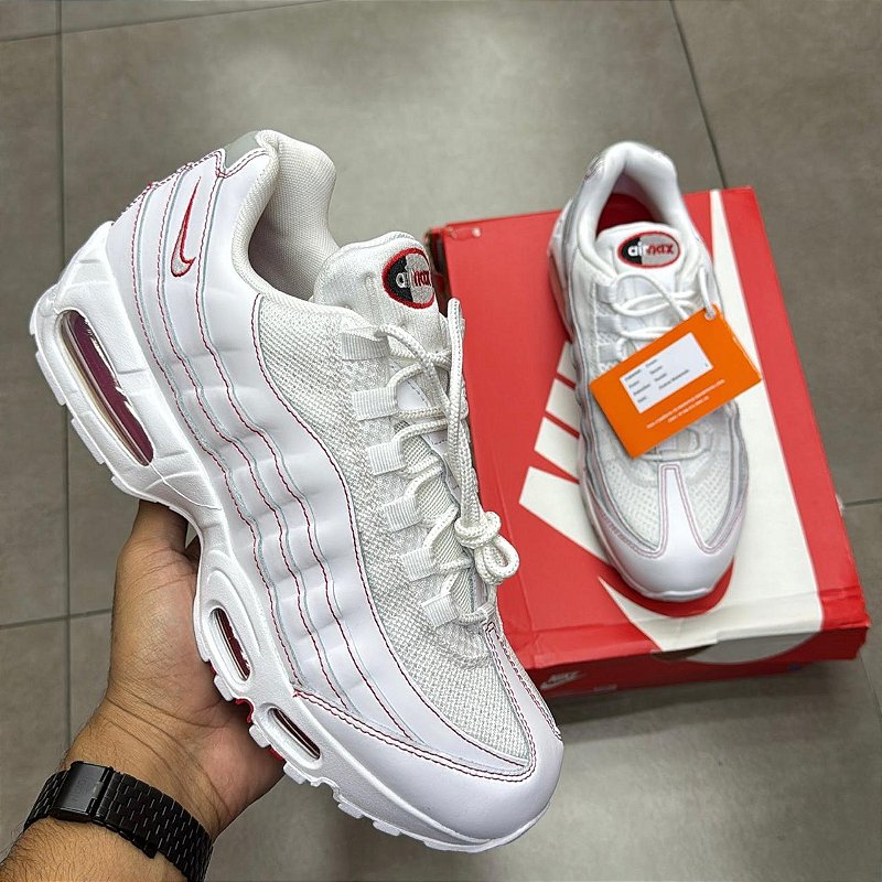TÊNIS NIKE AIR MAX 95 OG WHITE UNIVERSITY RED (COMPLETO) - mercadohype