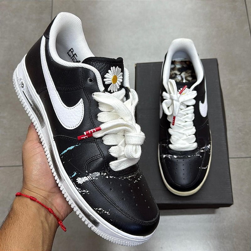 NIKE×G-DRAGON AIR FORCE 1 PARANOISE 27.5 TÊNIS G-DRAGON X NIKE AIR FORCE 1 PEACEMINUSONE PARANOISE BLACK